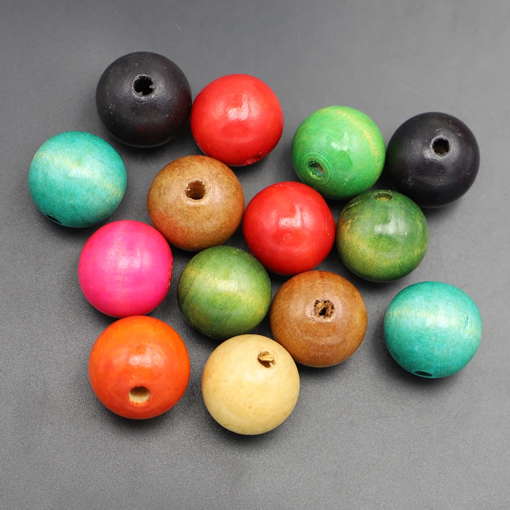 25MM Selling Brown Natural Round Wooden Beads Padauk High Quality Spacer DIY Jewelry Making Fashion Bracelet 50Pcs Wholesale