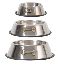 atuban dog bowl stainless steel bowls with anti skid rubber base for food or water perfect dish for cat and kitten