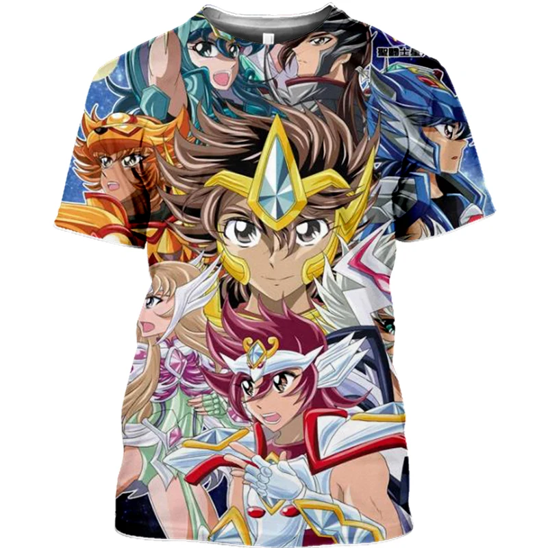 

NEW Saint Seiya Anime T Shirt For Men Camisetas Manga Tops Clothes Ropa Hombre Streetwear Tee Camisa Masculina Verano Koszulki