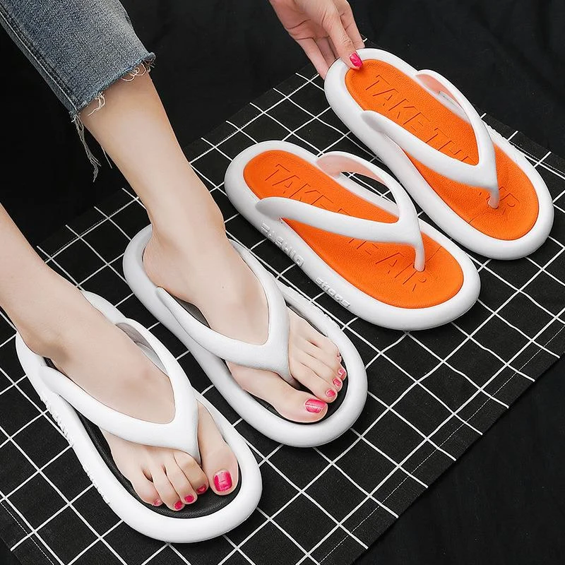 

Shoes Men Slippers Fashion Comfort Soft Sole Eva Beach Anti-Slip Lovers Thick Platform Best Home Shoes Female Footwear