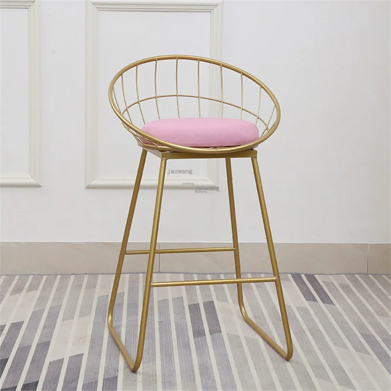 

Auxiliary Bar Stool Tabouret High Chair Simple Wrought Iron Bar Chair Gold Stool Modern Dining Chair Nordic Pub Stoel Furniture