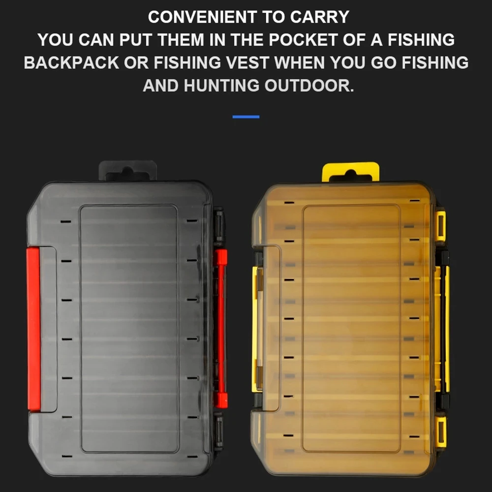 ZHIXING 2PCS Rigid Fishing Box Fishing Accessories PP Material Portable Double Sided Lure Fishing Tackle Box With High Quality enlarge