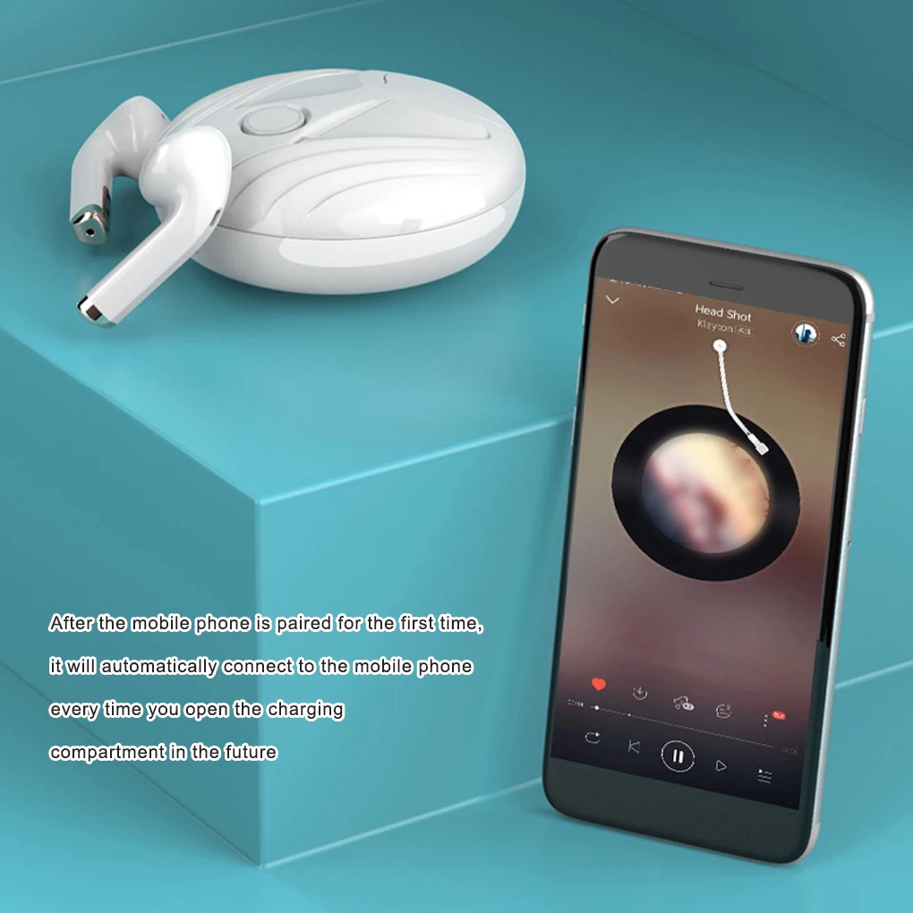 

ABS Earbud IPX4 Waterproof In-ear Noise Cancelling Wireless Bluetooth-compatible Earphone Headset Birthday Gift