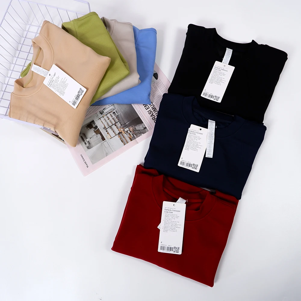 Одежда для йоги LULU женские свободные короткие топы модные повседневные