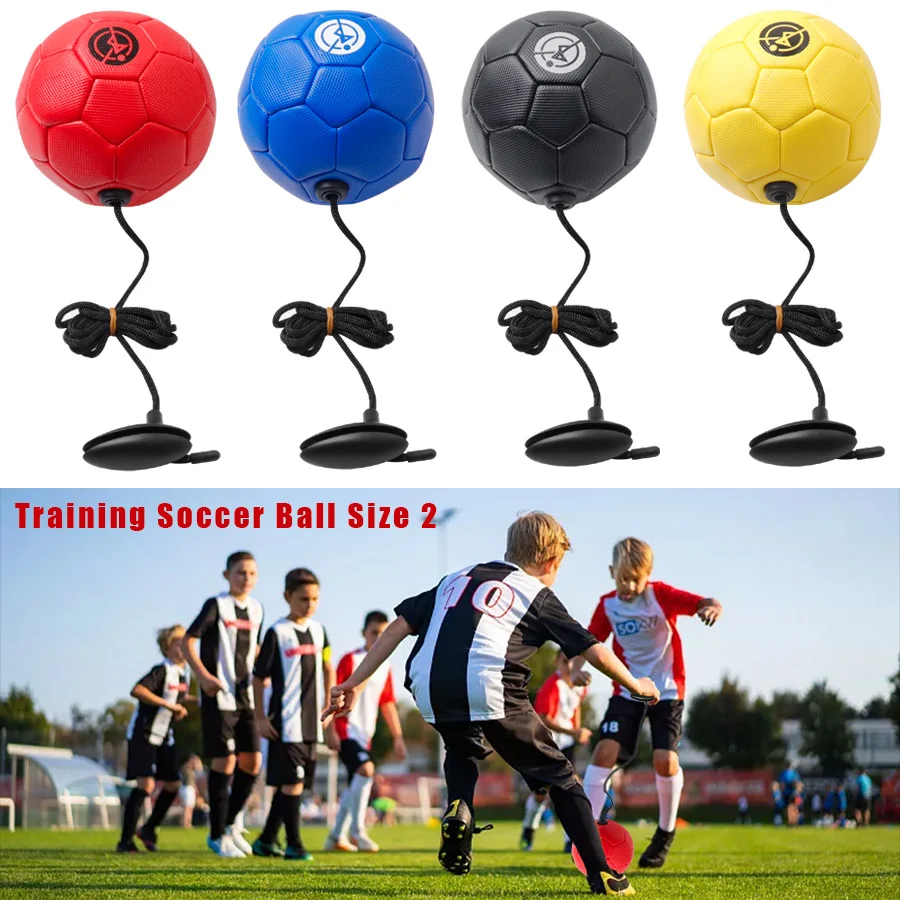 

Football Size 2 Rope Touch Solo Kickwith String Beginner Trainer Training Ball Kick Soccer Ball TPU Practice Belt fast shipping