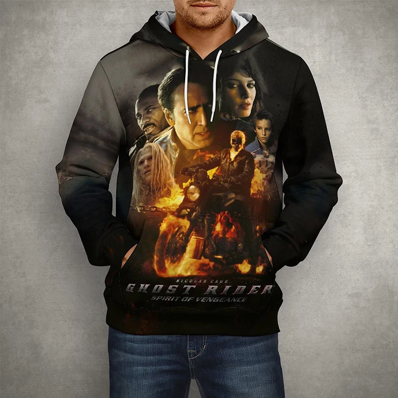 

2023 New Fashion 3D Printed Hooded Sweatshirts Ghost Rider Hoodies Men Women Long Sleeve Casual Streetwear Cool Pullover