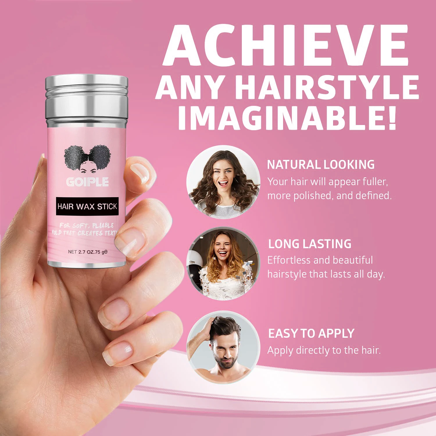 2 7 унции воск для укладки волос с контролем краев гладкая нежирная Восковая