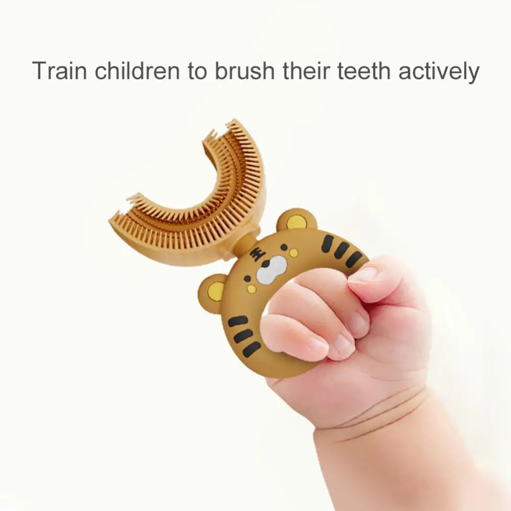 

Childrens U-shaped Manual Toothbrush In Many Ways Can Be Cleaned And Disinfected At High Temperatures Easy To Grip Oral Care