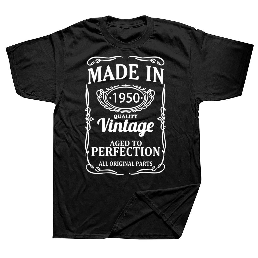 

Made In 1950 T Shirt Birthday Gifts for Men Vintage 60th Limited Edition Graphic Black T-shirt Classic Short Sleeve