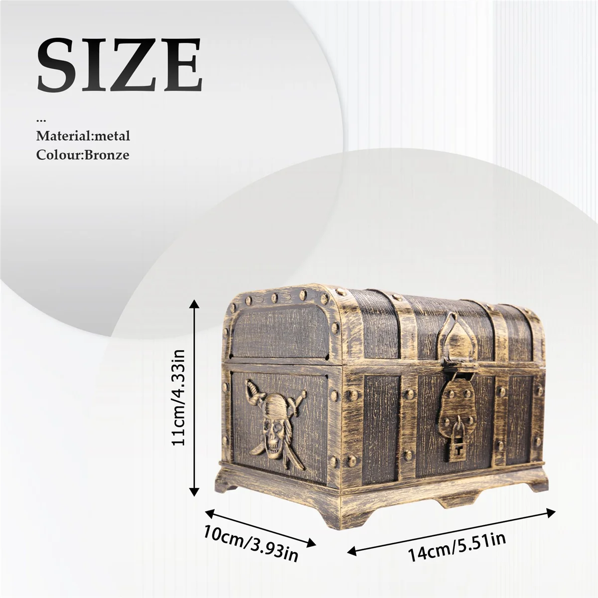 Пиратский сундук с сокровищами декоративный шкатулка для драгоценностей на