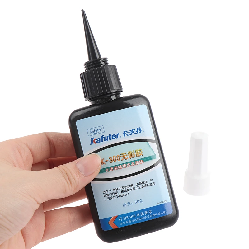 1PC 50g Kafuter UV Glue Curing Adhesive K-300 Transparent Crystal Glass Crystal Special Glue Adhesive Gule