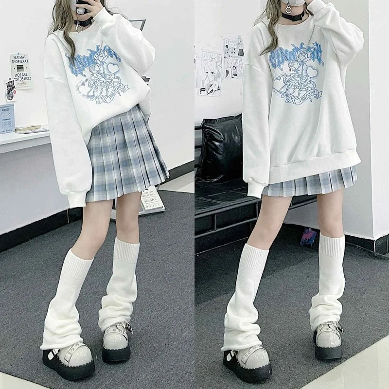 Худи HOUZHOU Kawaii Японская уличная одежда женская зимняя Черная Толстовка в стиле