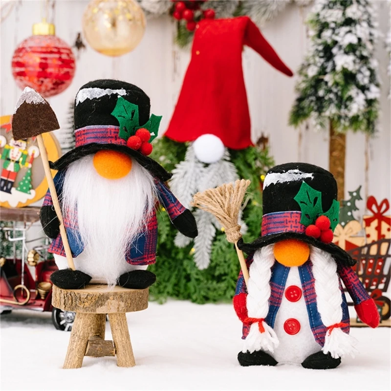 

Multifunction Christmas Gnome Doll with Long-Fiber Beard Desktop Decoration for Atmosphere Household Ornament