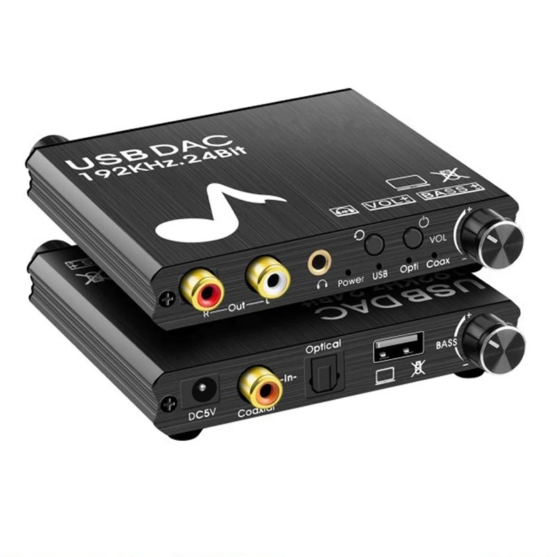USB DAC 192 кГц 24 бит стандартный с контролем басов и громкости коаксиальный Toslink в