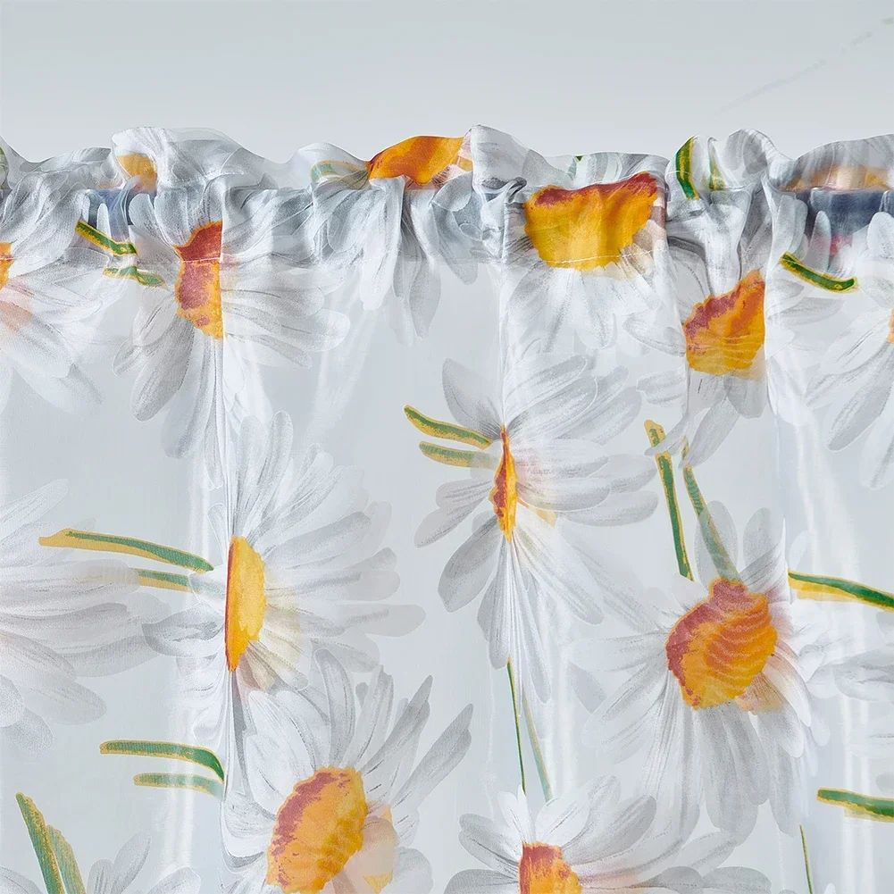 LEEJOOM 2 шт. занавески на голову балдахин с цветочным принтом маргаритки тюлевые