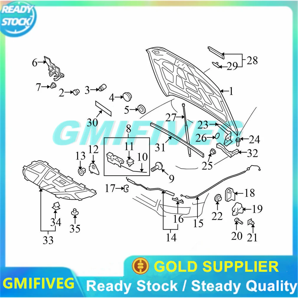 4GD823633 8T1823633A для Audi A3 A4 S4 B8 2008-2017 A5 S5 A6 A7 RS5 LHD ТОЛЬКО передняя крышка капота