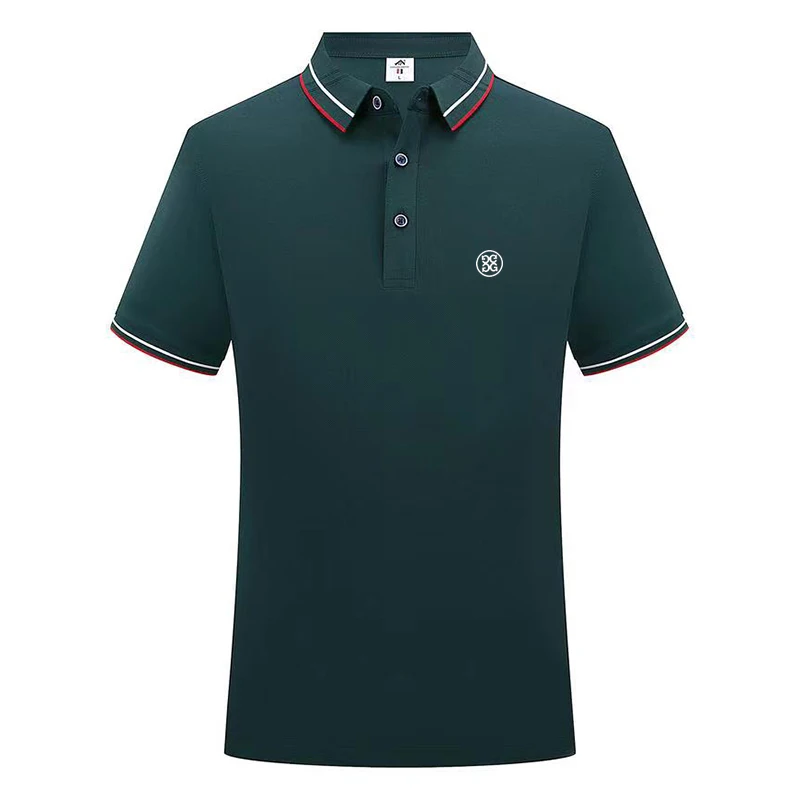Men's and women's embroidered logo golf polo shirt High quality breathable polo shirt Ice silk fiber short sleeved polo shirt