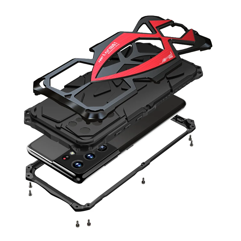 

Армированный металлический противоударный чехол для Samsung Galaxy S21 Ultra Plus A72 A52 s Fe, чехол для телефона, сверхпрочная защита Doom Fundas Coque