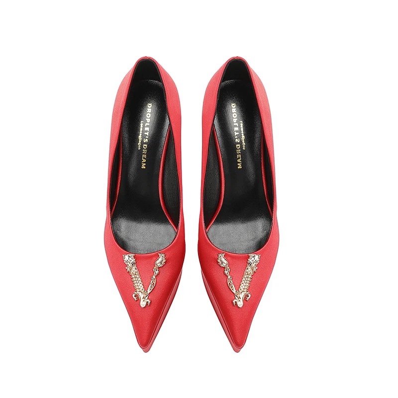 Latest Fashion New Brand Ultra High Heel Single Shoes Women's Casual Luxury Sexy Sandals Metal Pointed Thick Sole High Heels