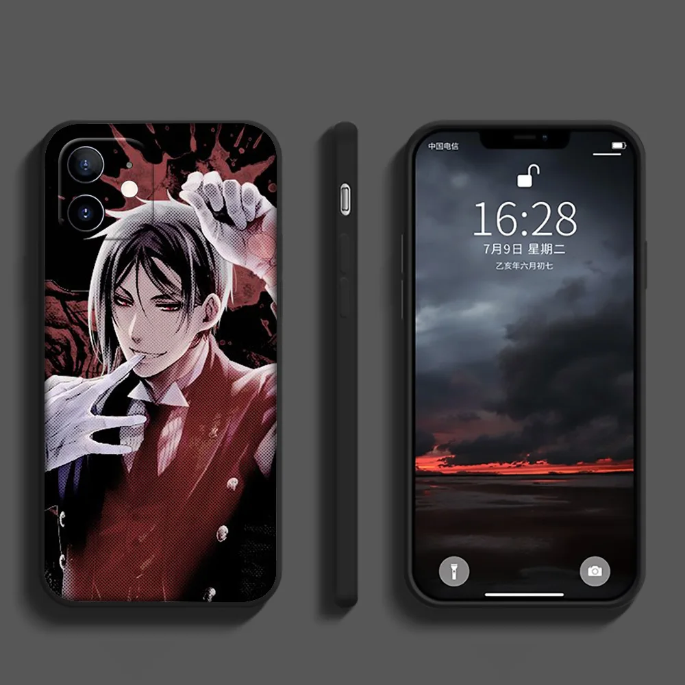 Мягкий чехол SA22 Black Butler Kuroshitsuji для iPhone 12 11 X XS XR Pro Max 6 6s Plus SE