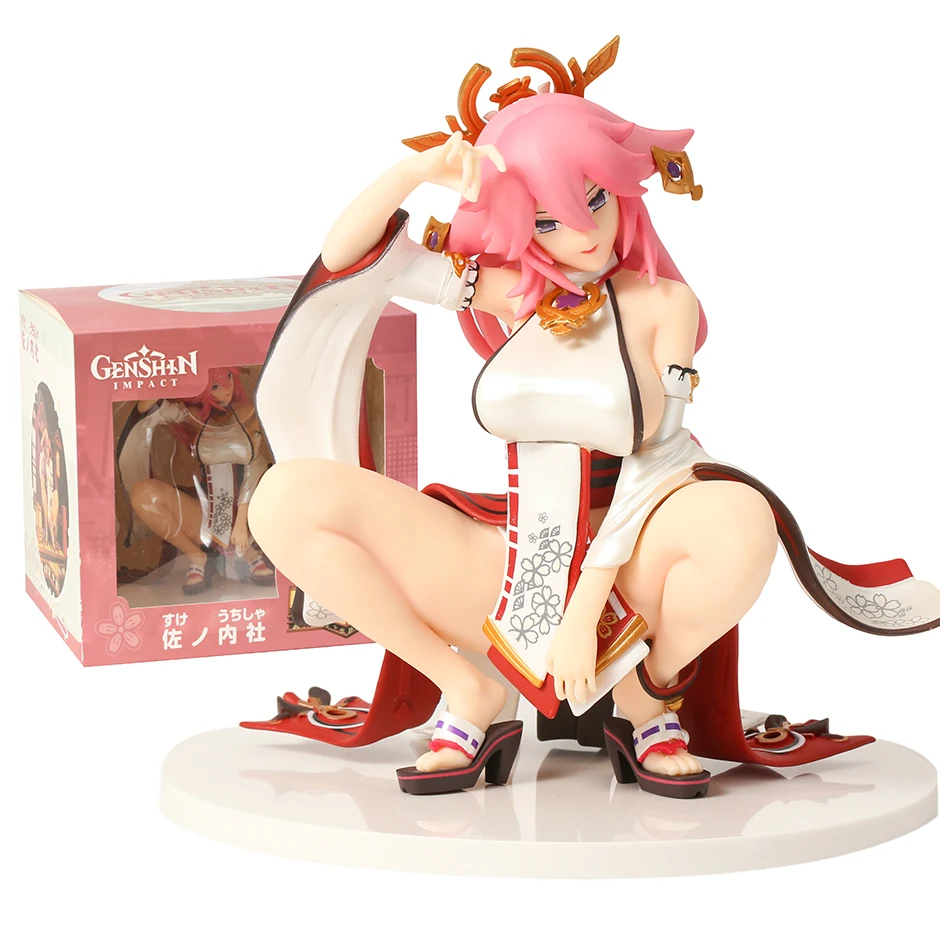 

Популярная аниме-кукла Genshin Impact Yae Miko, модель ПВХ для приседания, фигурка, игрушка, украшение для дома и рабочего стола