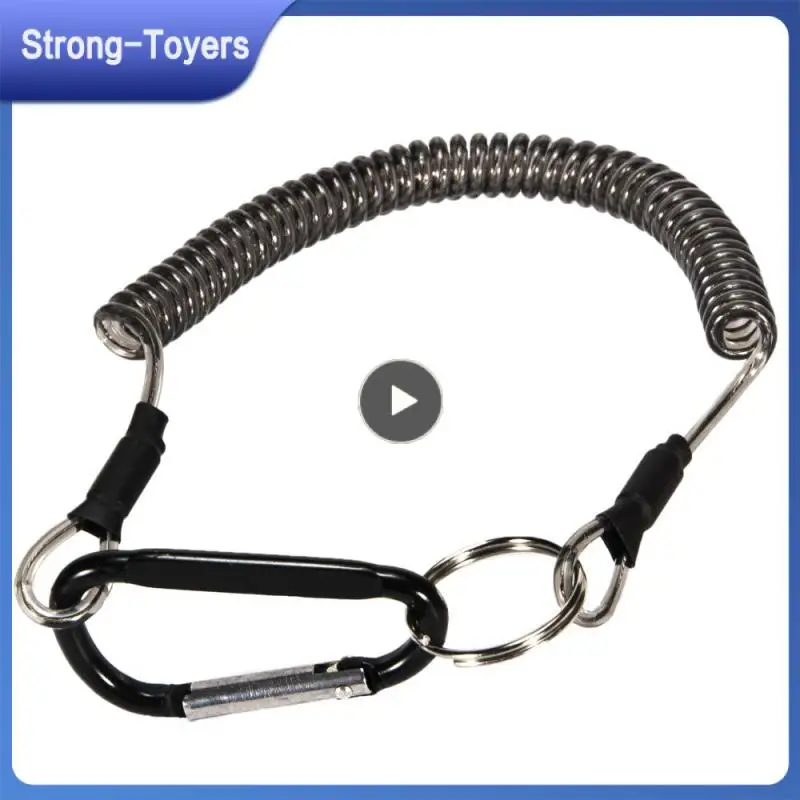 

Fishing Lanyard Rowing Rope Climbing Button Carabiner Anti-Lost Spring Rope Lost Rope Lure Fishing Gear Fishing Accessories