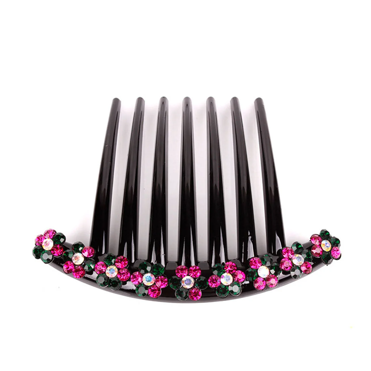 

Hair Comb Combsside French Clip Bridalwomen Crystal Accessories Veil Wedding Decorative Rhinestone Flower Fine Teeth Withresin