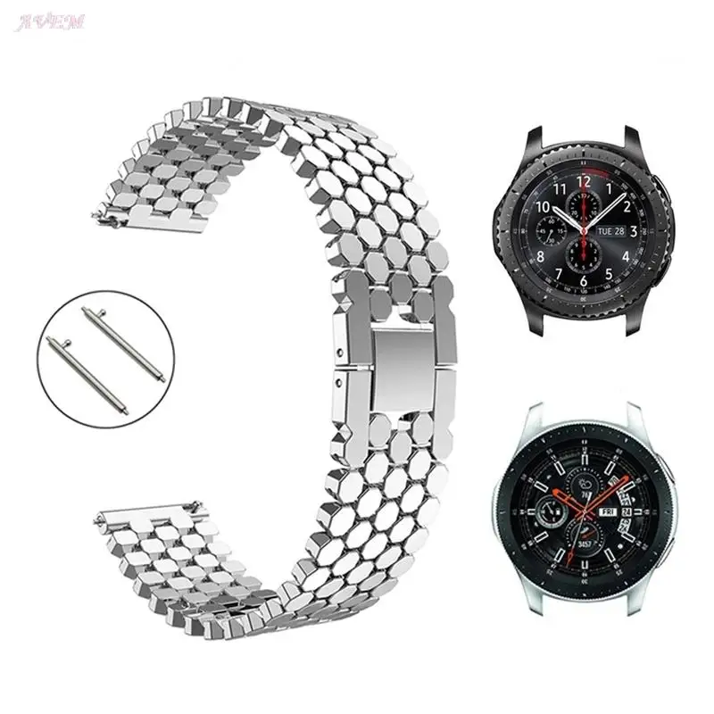 

22mm Quick Release Strap Stainless Steel band For Amazfit GTR 47mm Pace Stratos Samsung Gear S4 S3 Galaxy Watch 46mm Bracelet