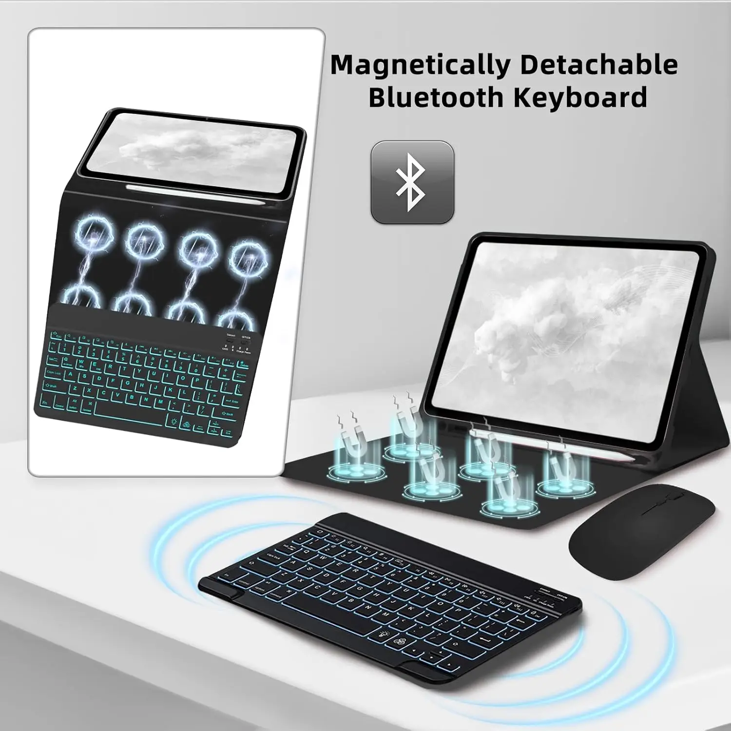 Фото Чехол Teclado для планшета Samsung Galaxy Tab A 10,1 2019, SM-T510 T515, съемный магнитный чехол с клавиатурой для Galaxy Tab A 10,1 2019 №3