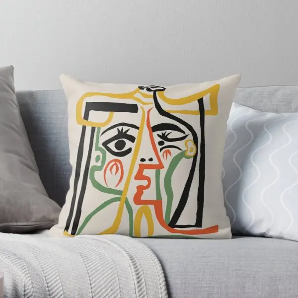 

Picasso Woman'S Head 1 Printing Throw Pillow Cover Comfort Home Square Hotel Fashion Cushion Throw Office Pillows not include
