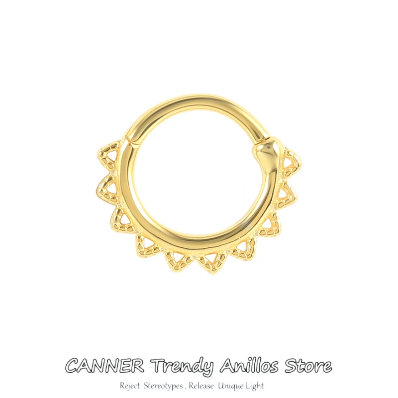 

CANNER 1pc 925 Sterling Silver Nose Ring Piercing Hoop Earring Zircon Ear Cartilage Round Pircing Earring For Women Fine Jewelry