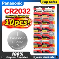 panasonic 10pcs 3v cr2032 button cell batteries kl2032 5004lc sb t15 for watch remote control lithium disposable coin battery