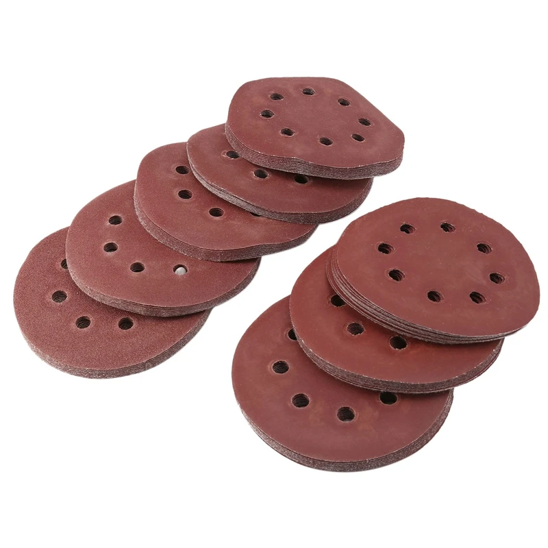 

80 Pcs Abrasive Sanding Discs Paper Pads 5 Inch 8 Holes,1000/800/400/320/240/180/120/100 Grit Sandpapers