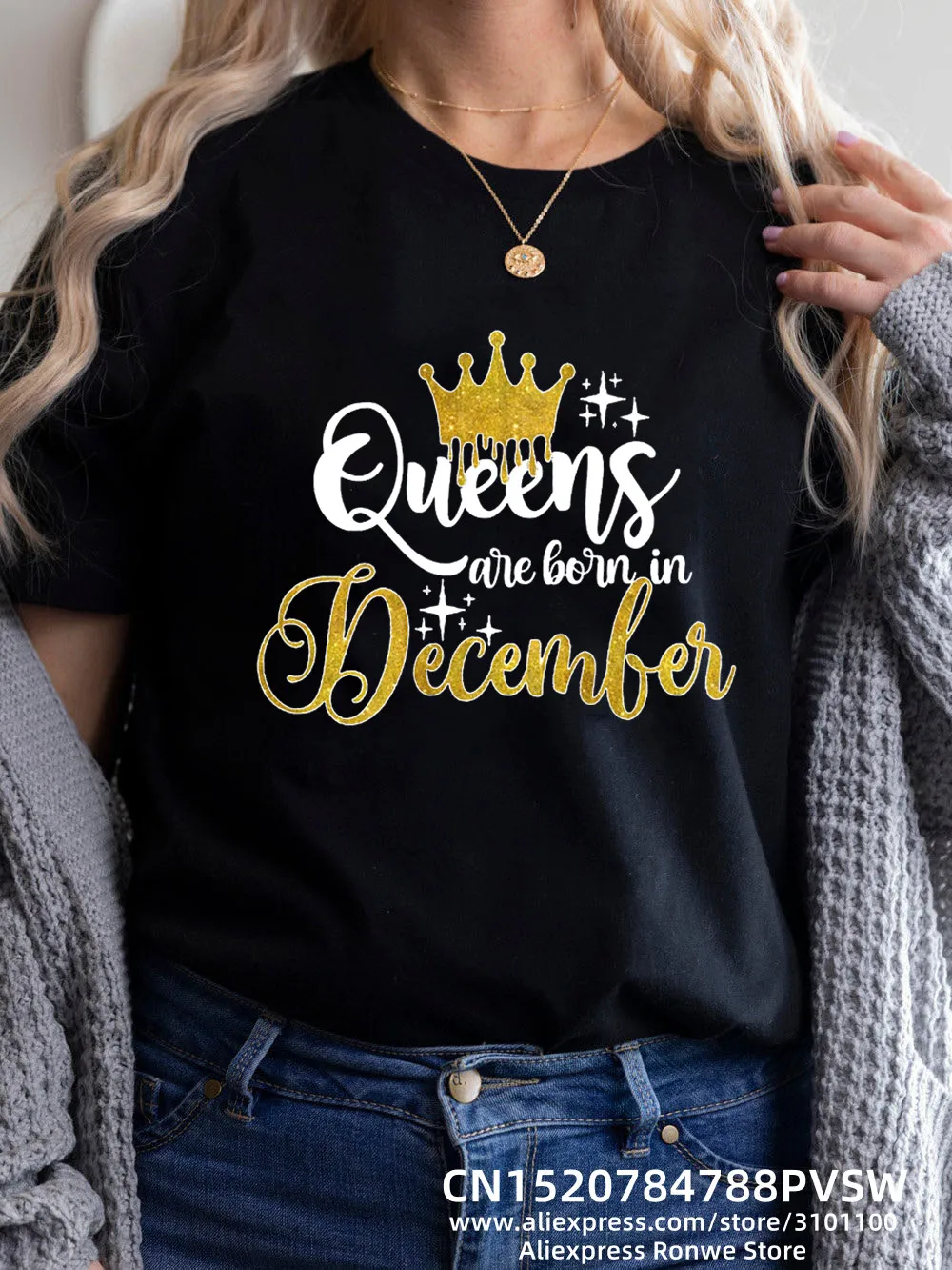Фото Футболка для девочек на день рождения, с надписью «Queen» №3