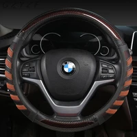 carbon fiber car steering wheel cover 38cm 15 braid on car steering wheel cover styling universal auto accessories