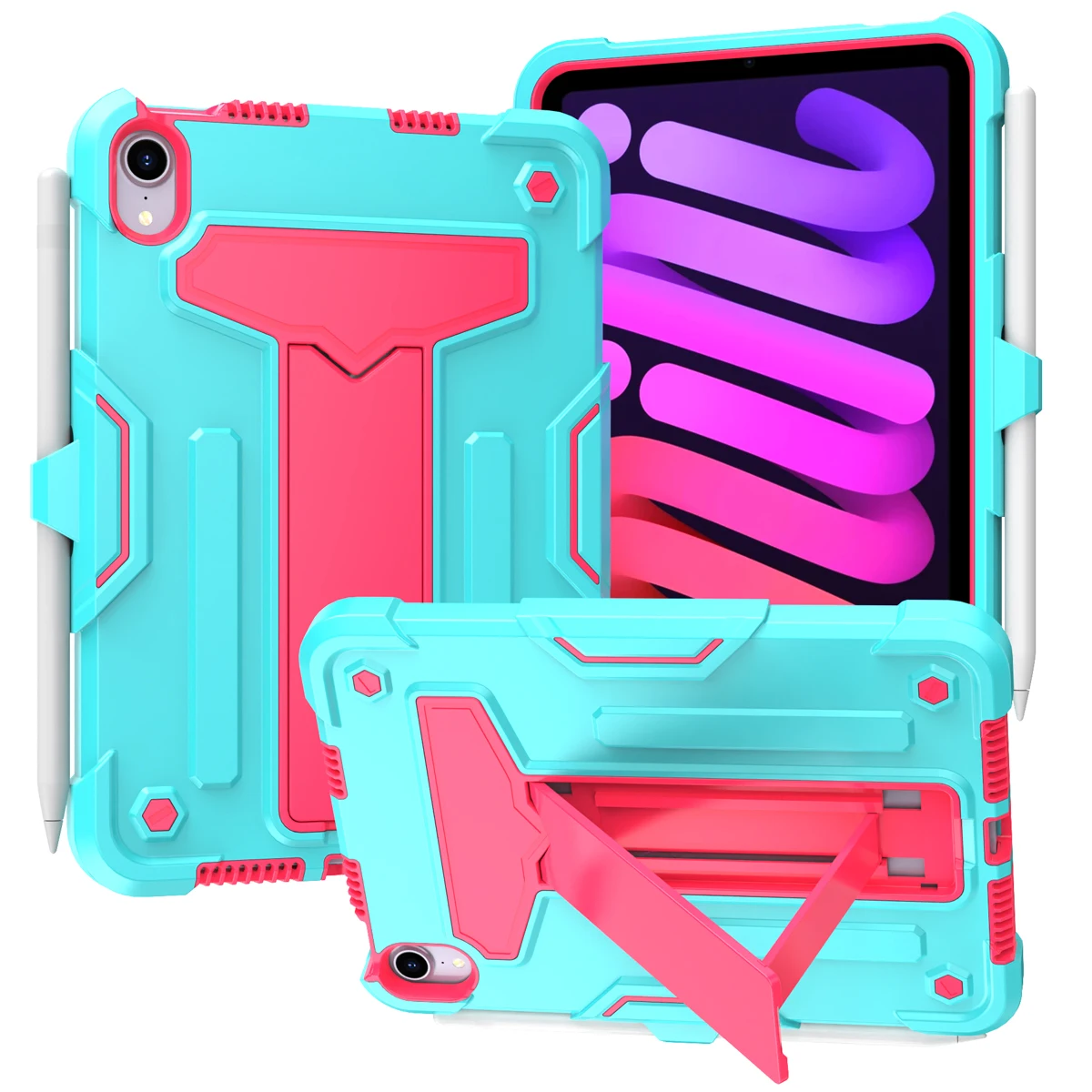 

Case For iPad 10.2 7 8 9th Pro 10.5 Generation Cover For iPad 9.7 Air 3 4 10.9 2021 Pro 11 Mini 6 PC Hard Stand Shockproof Cover