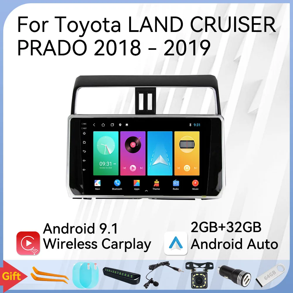 

2 Din Android Car Radio Stereo for Toyota LAND CRUISER PRADO 2018-2019 10.1'' Car Multimedia Player GPS Navigation Head Unit