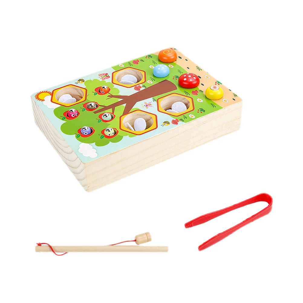 

Wooden Children Game Toys Multifunctional Hand and Eye Grip Exercise Three-in-One Educational Toys (Random Color)