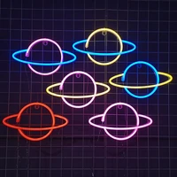 led planet neon signs lights for bedroom wall hanging atmosphere night lamp kids gifts birthday christmas party home room decor
