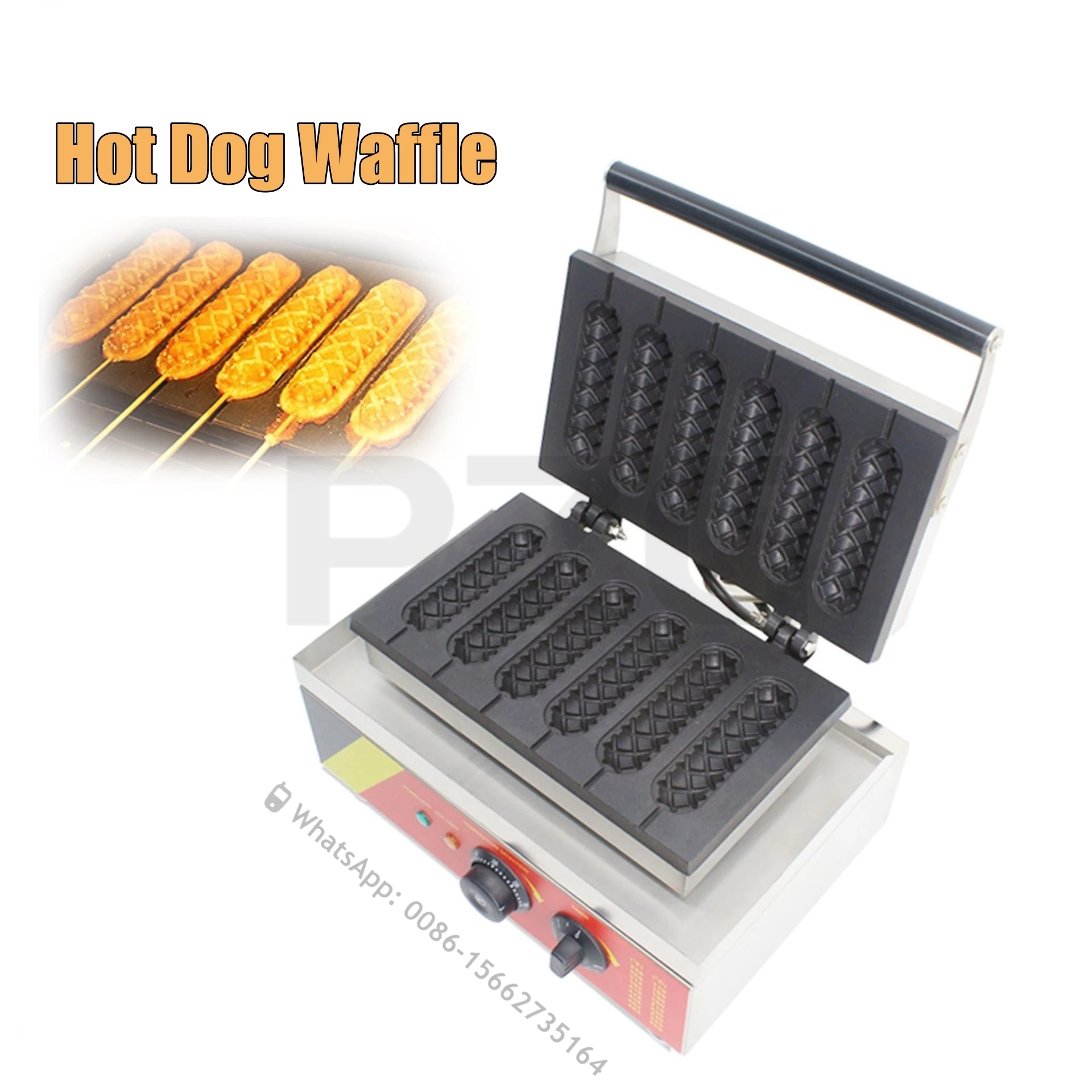 

Non-Stick Hot Dog Coating Waffle Maker French Muffin Stick Hotdog Corndog Waffle Lolly Sticks Maker Machine For 6 Hotdog Waffle