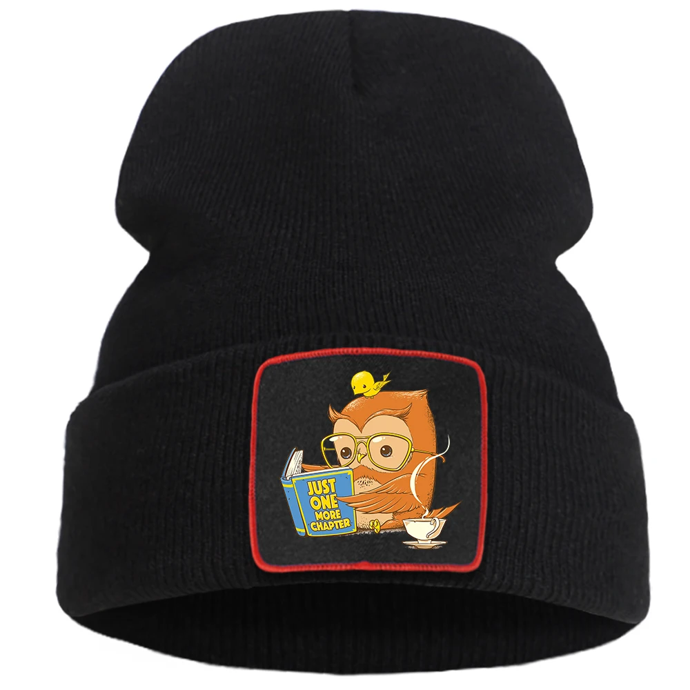 

Balaclava Hats Learning Owls And Birds Just One More Chapter Men Beanie Cap Winter Punk Ski Streetwear Women'S Hat Knitted Girls