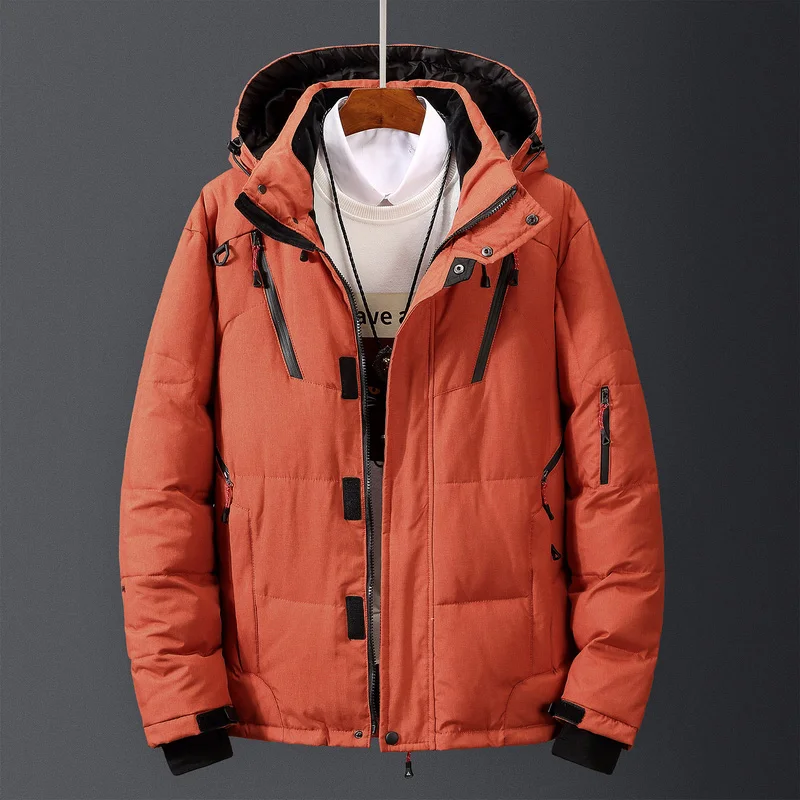 New Korean Autumn and Winter Men's Casual Couple Coat Hooded Down Coat Short Fashion Brand Lightweight Warm keeping