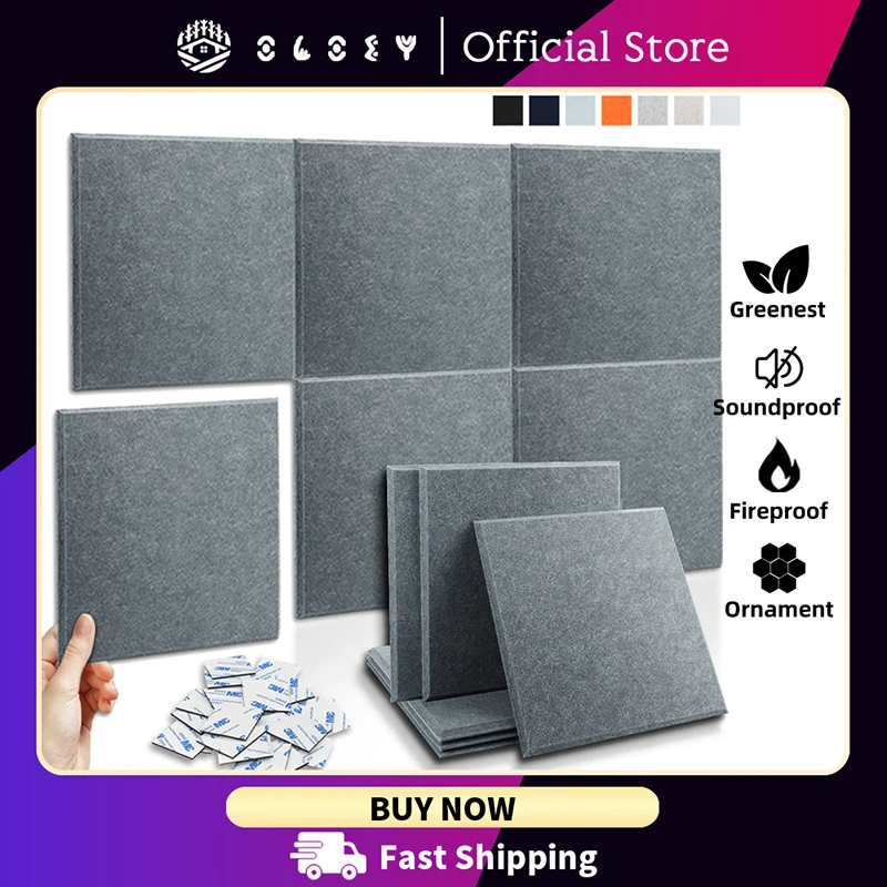 

Sound Proof Wall Panels Professional 6Pcs Acoustic Treatment Sound Insulation Ceiling Acoustic Absorption Panel Home Accessories
