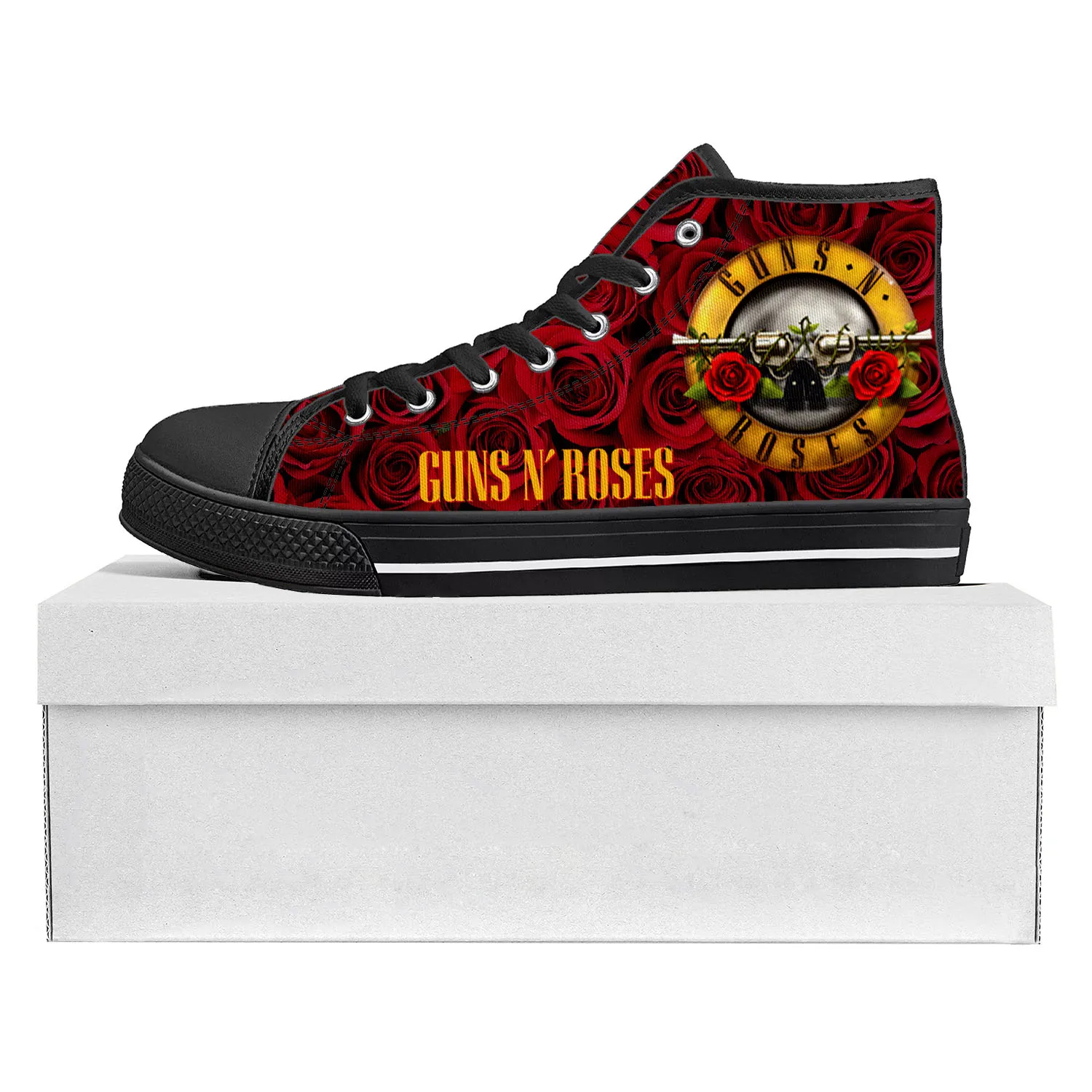 Guns N Roses Heavy Metal Rock Band High Top High Quality Sneakers Mens Womens Teenager Canvas Sneaker Couple Shoes Custom Shoe