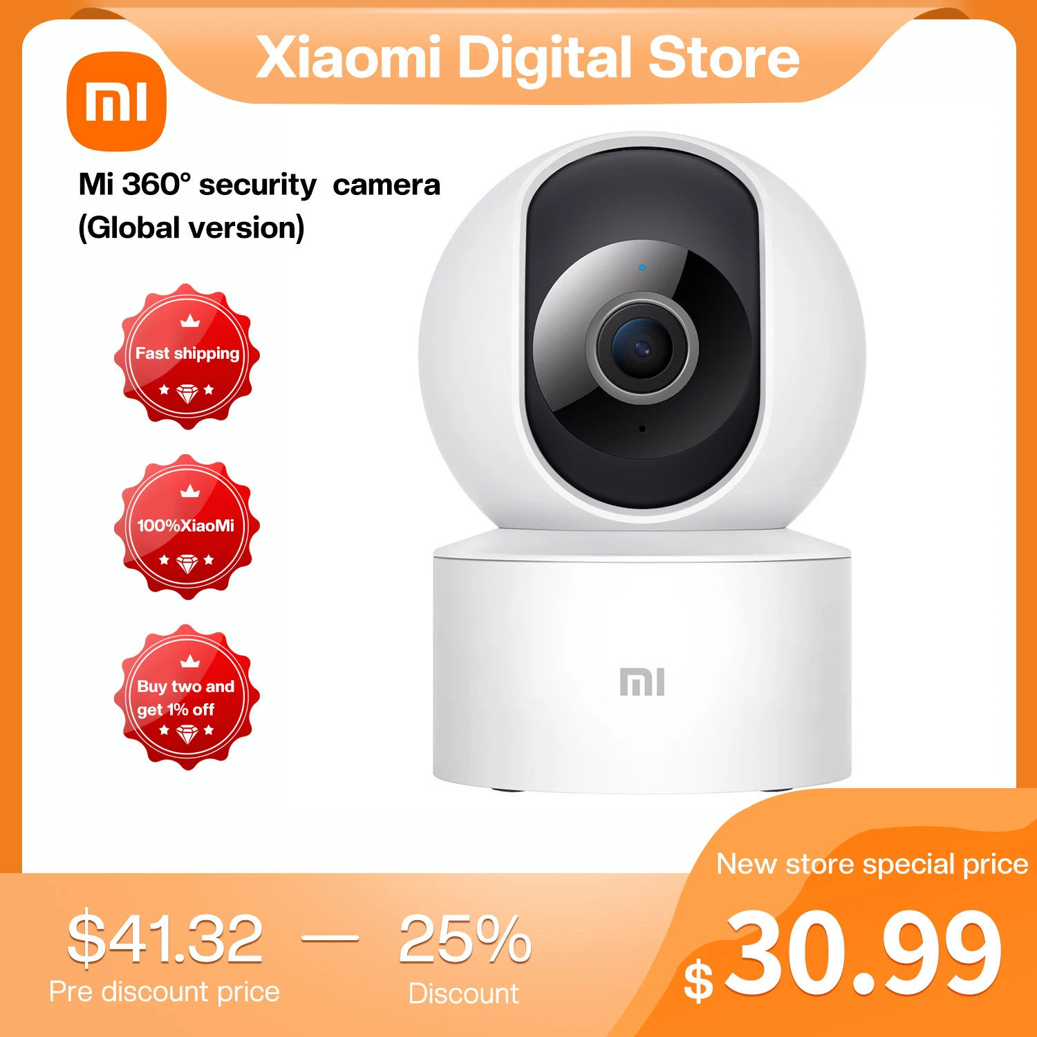

Xiaomi Mi 360° security camera IP smart videcam video surveillance Camera for home security Mi 360° Camera wi-fi bluetooth