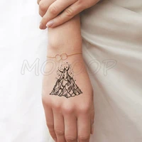 tattoo sticker rock mountain crescent planet sun moon star water transfer temporary fake tatto flash tatoo for kid girl men