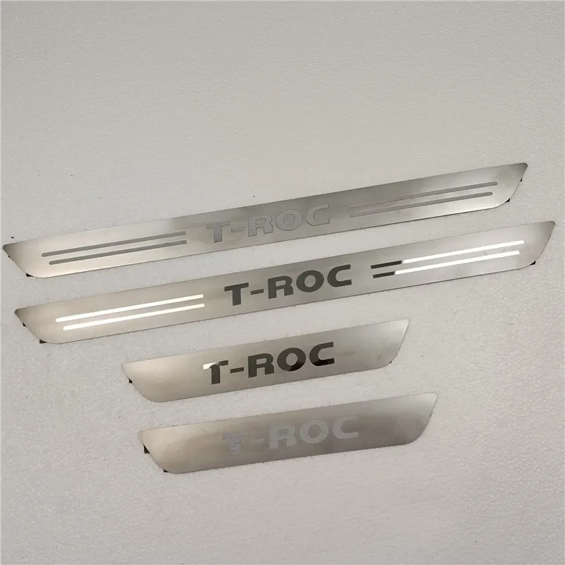 

For Volkswagen T-ROC 2018-2023 High-quality ultrathin stainless steel car threshold guard plate anti-scratch car accessories