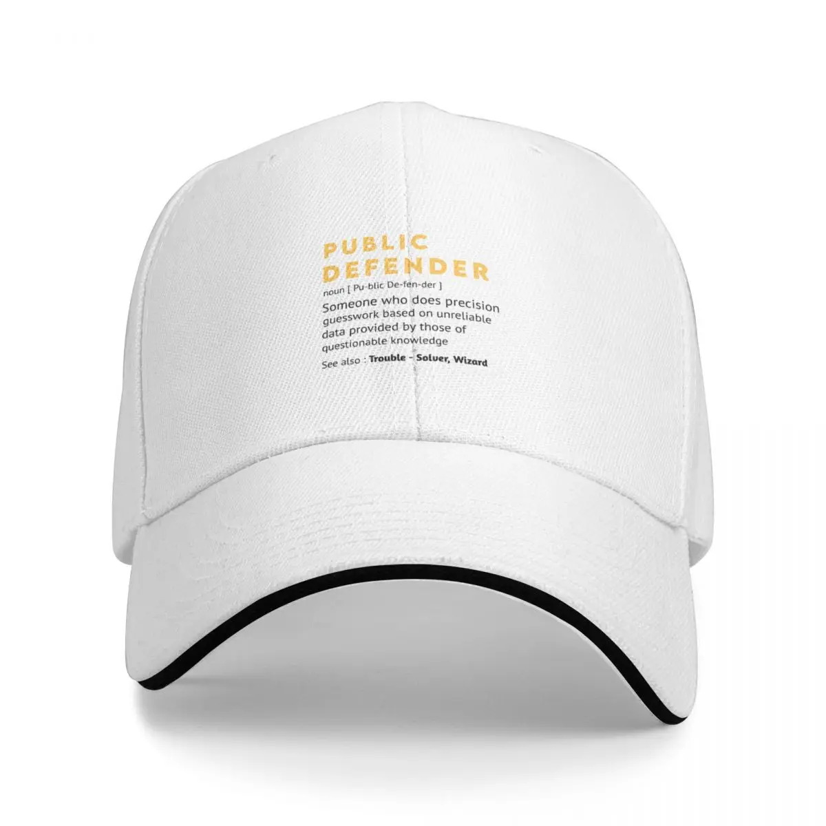 

Baseball Hat for Men Women Personalized Public Defender Gifts Him or Her Thank You and Birthday Gift Trial Lawyer Cap