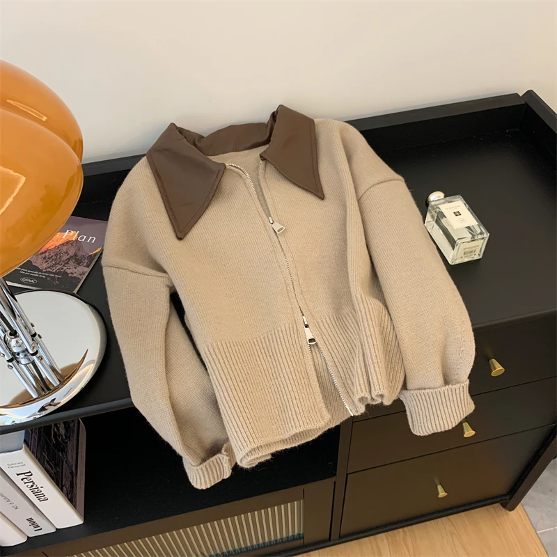 Женский свободный кардиган вязаный свитер элегантный осень/зима 2024