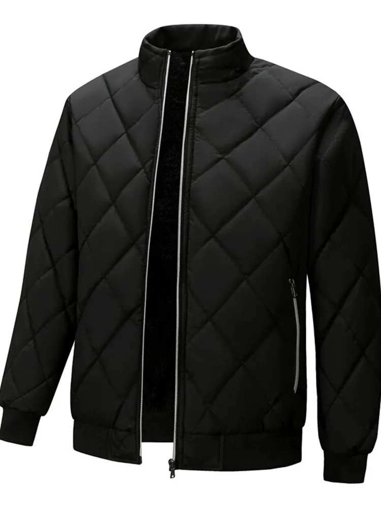 Куртка мужская однотонная с шерстяной подкладкой на осень и зиму батальных